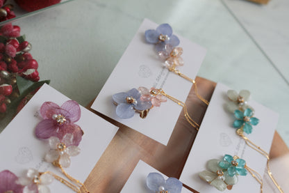 Hydrangea Flying Butterfly  No.39 - Clip-on(イヤリング）