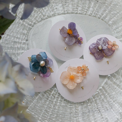 Hydrangea Flower Ponytail Hook - No.1