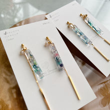 Dangling Stick Flower Earring with Pearl No.1