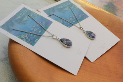Claude Monet's Water Lilies Inspired Necklace - 睡蓮 ロジウムカラーネックレス