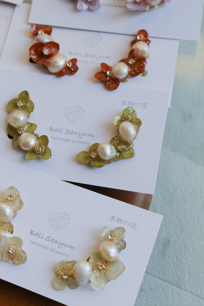 Hanayome Earrings with Pearl - 8 colors