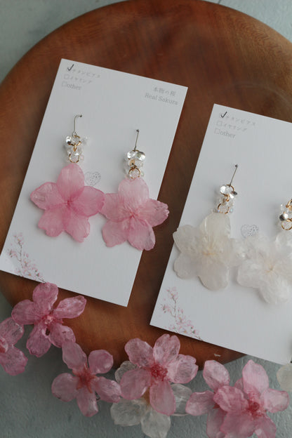 Someiyoshino Real Shape Sakura Earrings