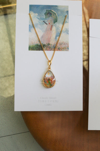 Claude Monet's Woman With a Parasol Inspired Necklace - 散歩　”日傘をさす女性”