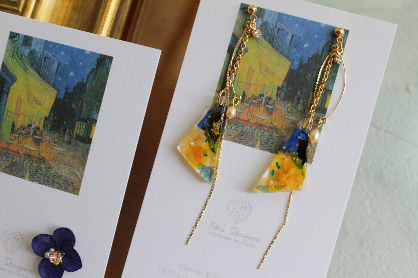 Gogh Inspired Earrings Café Terrace at Night -夜のカフェ・テラスフォーラム広場