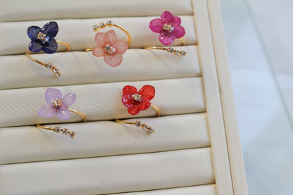 Hydrangea Three Gems NEW Ring No.13
