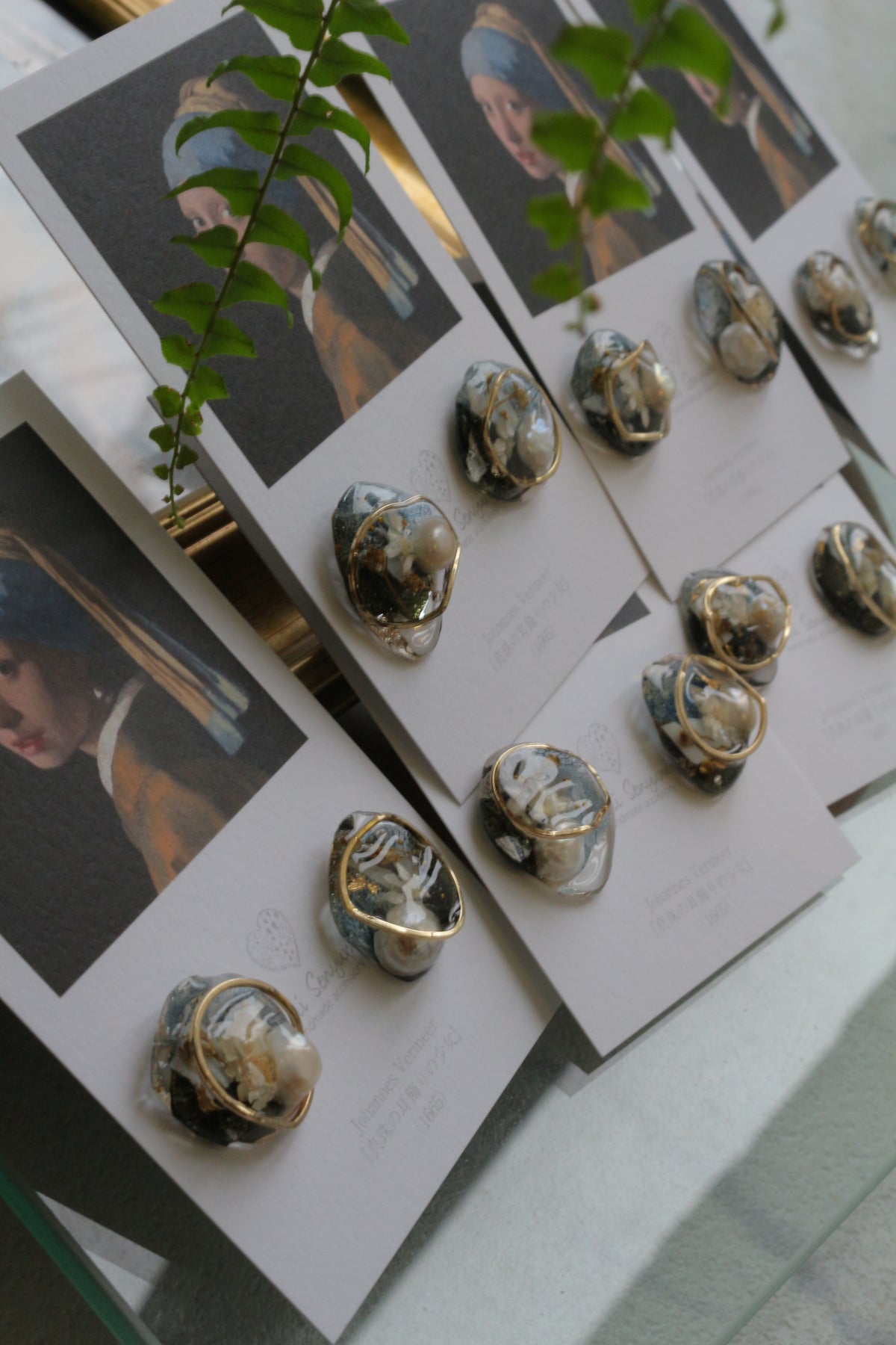 Vermeer's Inspired Flower & Pearl Earrings No.6 ピアス Pierce 真珠の耳飾りの少女