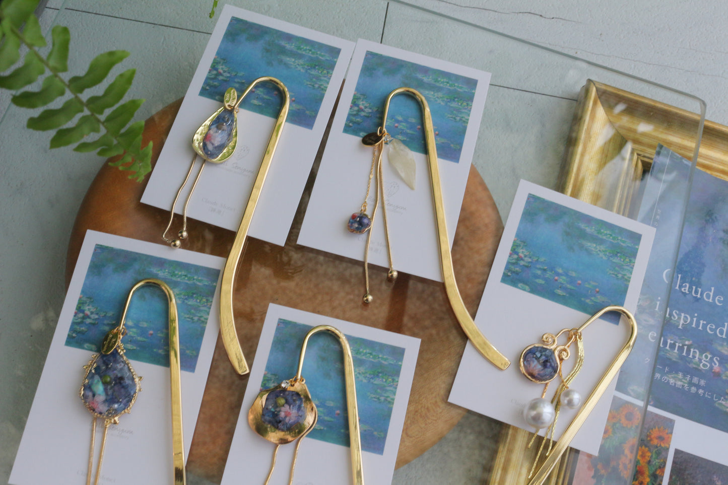 Monet Inspired Flower Book Mark睡蓮 No.2