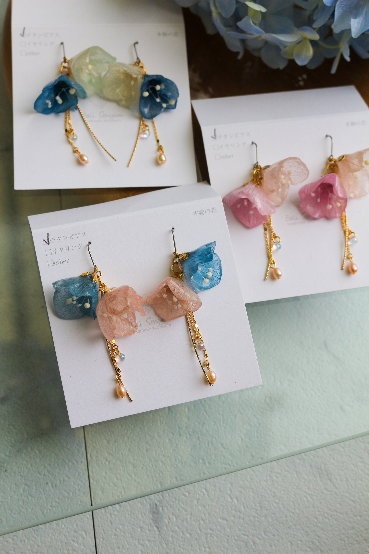 SUZUYOME2 Original Flower Earrings - No.9