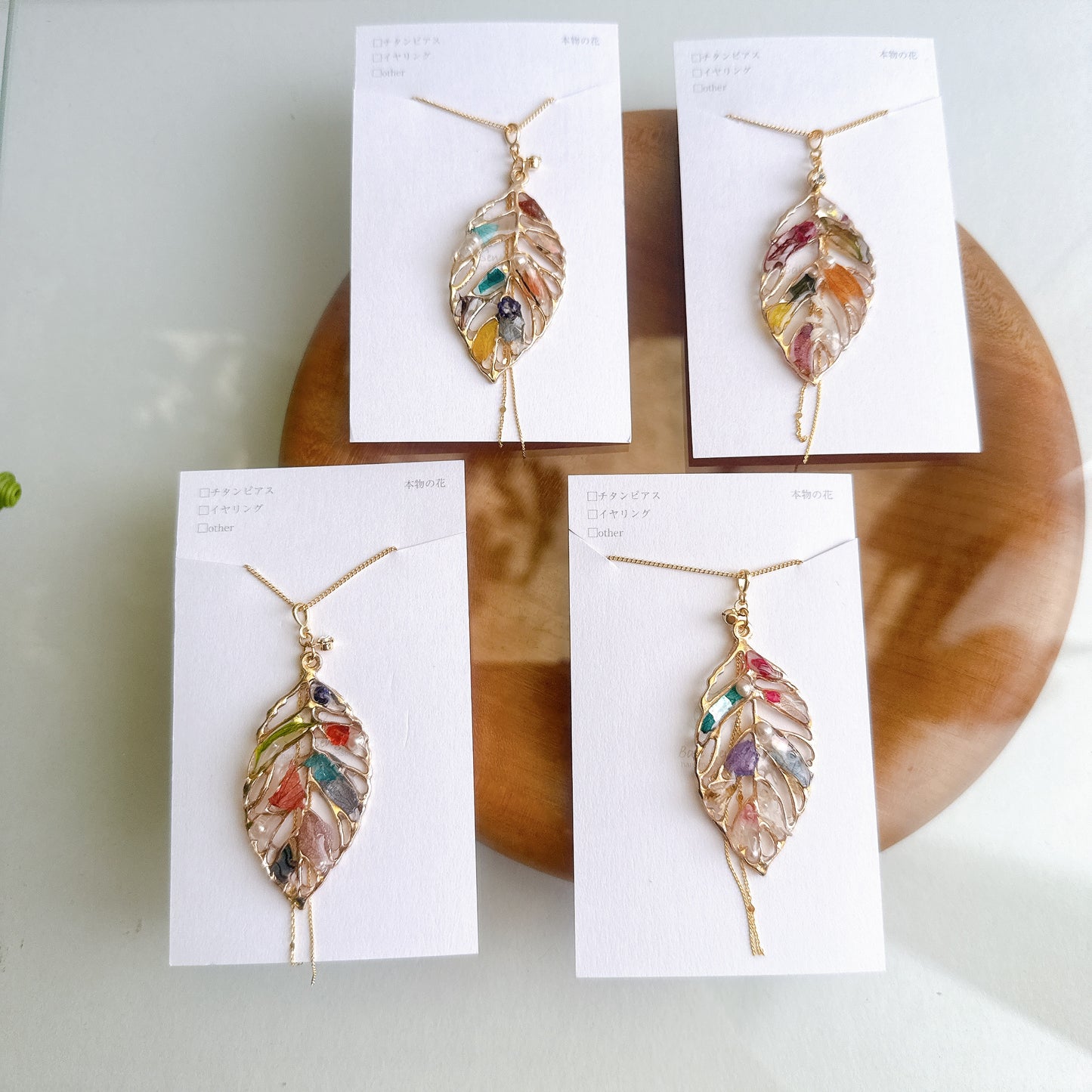 Leaf Necklace with chain 60cm  No.9