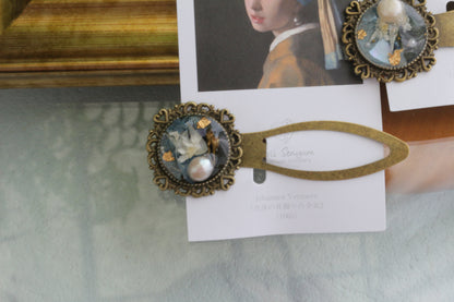 Vermeer Inspired Flower Book Mark No.1 - 真珠の耳飾り