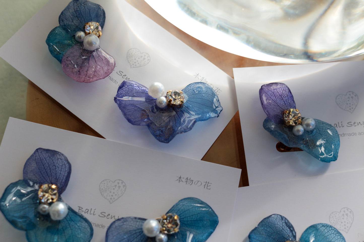 Gradation Hydrangea Wing No.142- Clip-on(イヤリング）