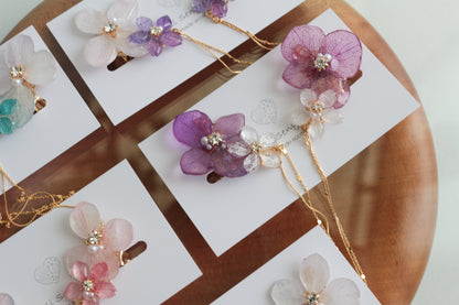 Hydrangea Flying Butterfly  No.36 - Clip-on(イヤリング）