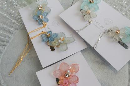Hydrangea Flying Butterfly  No.51 - Clip-on(イヤリング）