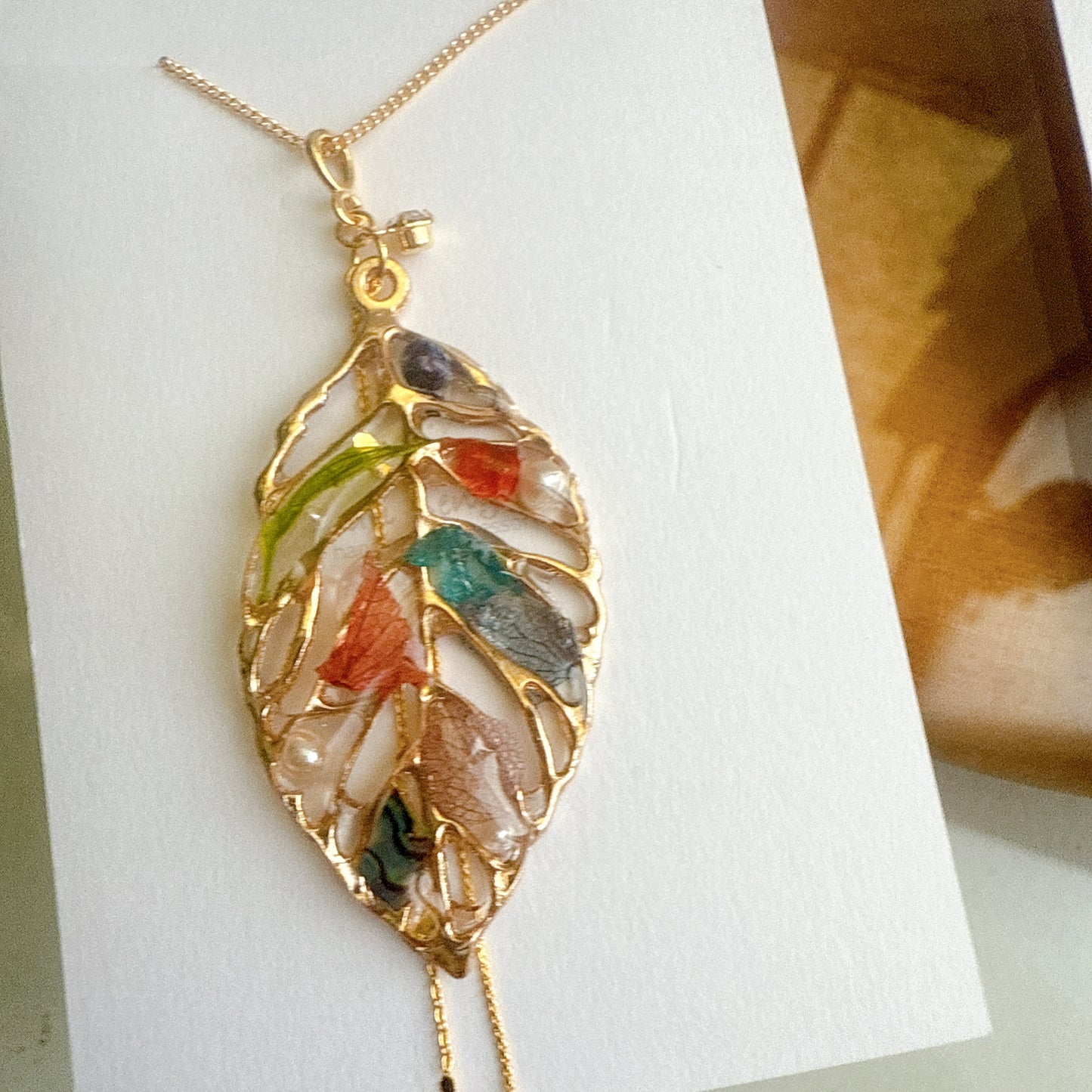 Leaf Necklace with chain 60cm  No.9