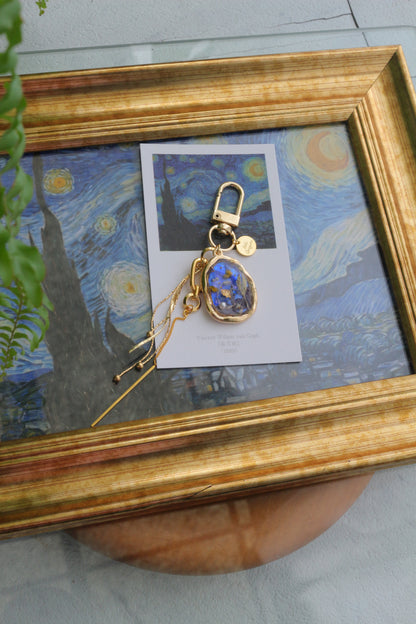 Gogh Inspired Flower Bag Charm No.1  星月夜
