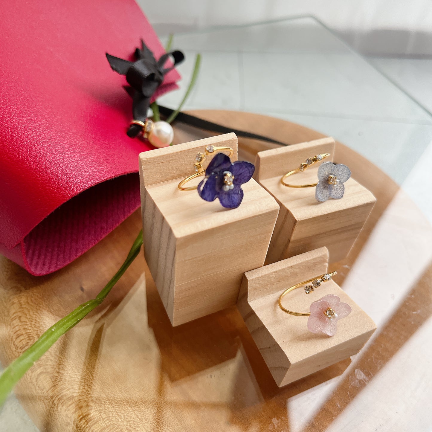 Hydrangea Three Gems NEW Ring No.12