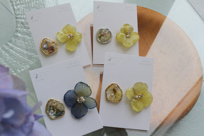 Hydrangea and Flower Medallion イヤリング　Clip-on No.18
