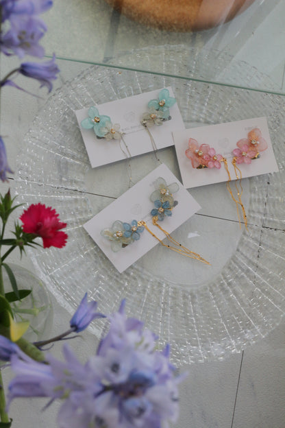 Hydrangea Flying Butterfly  No.51 - Clip-on(イヤリング）