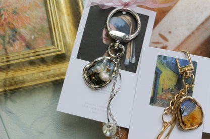 Vermeer Inspired Flower Bag Charm No.1 真珠の耳飾りの少女