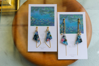 Claude Monet Water Lilies Inspired Triangular Floral -睡蓮
