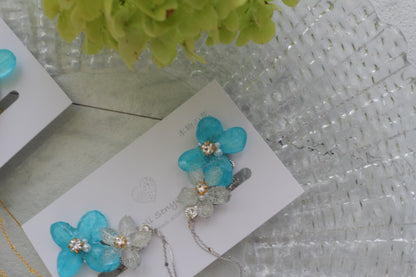 Hydrangea Flying Butterfly  No.57- Clip-on(イヤリング）