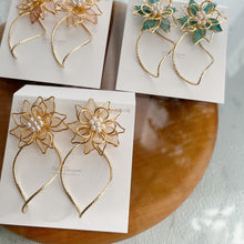 Three Layer Flower with Wave Hoop Earrings -  Titanium Pierce  Limited item No.5