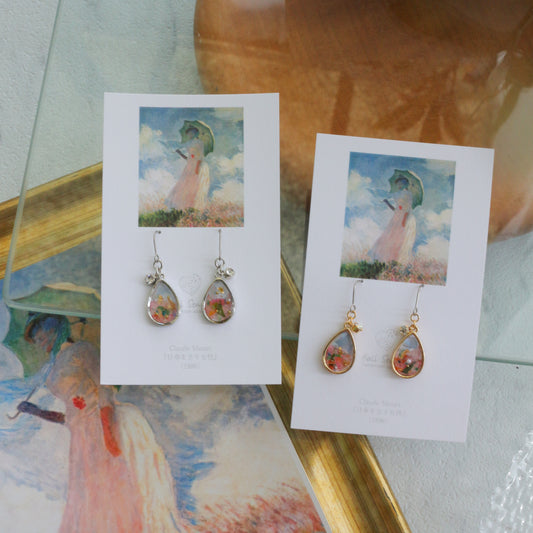 Claude Monet Inspired Dangling -No.1 散歩　日傘をさす女性