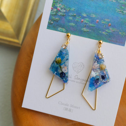 Claude Monet Water Lilies Inspired Triangular Floral -睡蓮