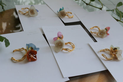 Double Hydrangea Ear-Cuff No.3