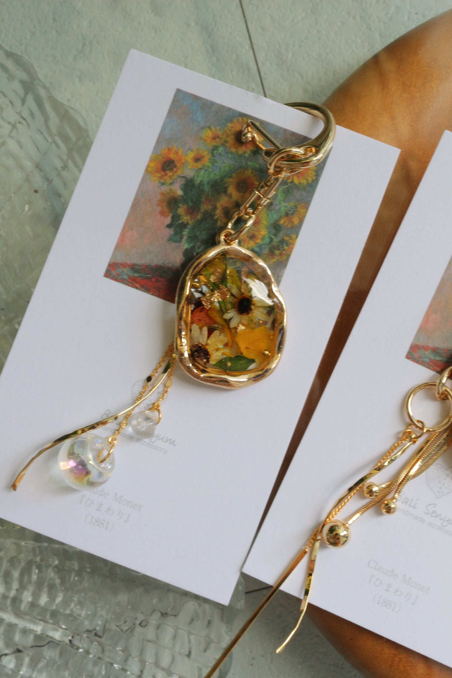 Monet Inspired Flower Bag Charm No.2 ひまわり