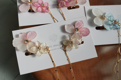 Hydrangea Flying Butterfly  No.42 - Clip-on(イヤリング）