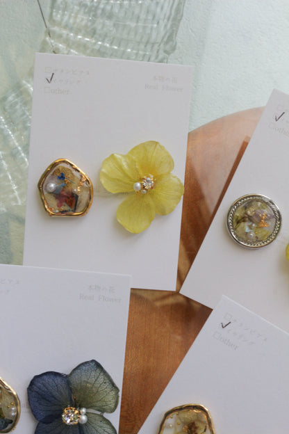 Hydrangea and Flower Medallion イヤリング　Clip-on No.18