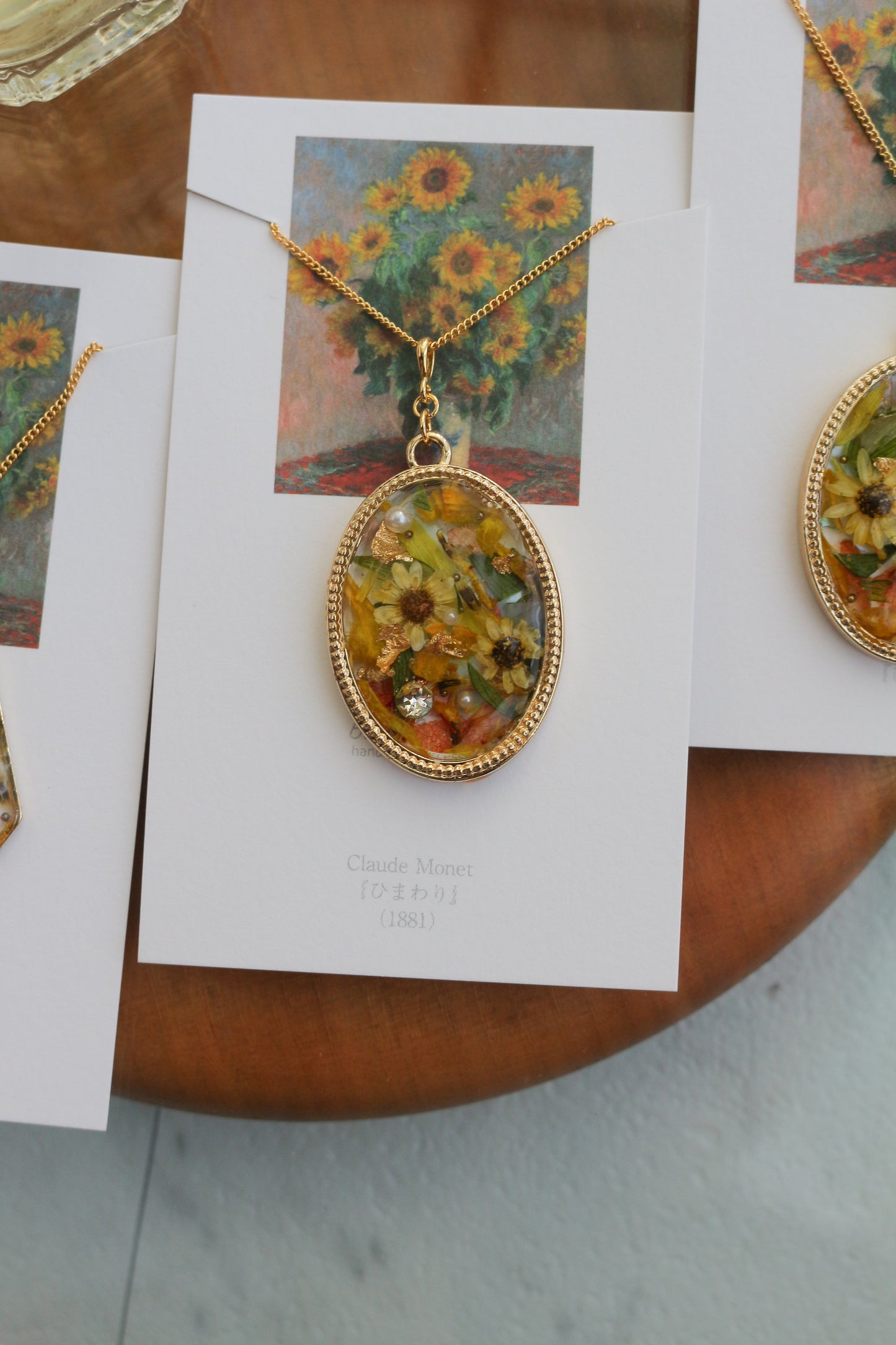 Claude Monet's Sunflowers Inspired Necklace - ひまわり BIG No.1