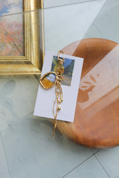 Gogh Inspired Flower Bag Charm No.1 Café Terrace at Night -夜のカフェ・テラスフォーラム広場