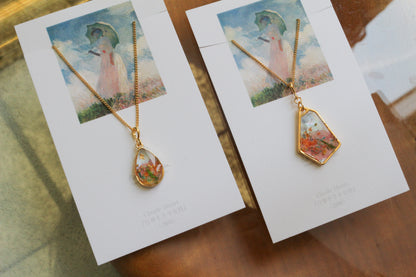 Claude Monet's Woman With a Parasol Inspired Necklace - 散歩　”日傘をさす女性”