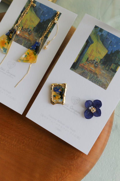 Gogh Inspired Earrings Café Terrace at Night -夜のカフェ・テラスフォーラム広場