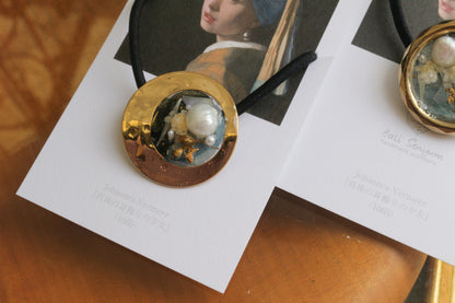 Vermeer Inspired Flower Hair tie  真珠の耳飾りの少女