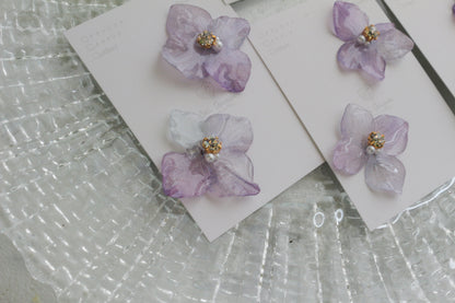 Hydrangea Petal  No.64 パーツ選べます。Clip-on or Titanium Pierce