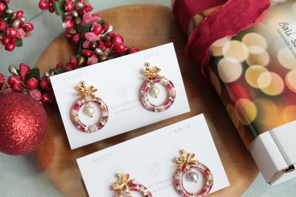 Christmas Wreath Earring (White Christmas) #21