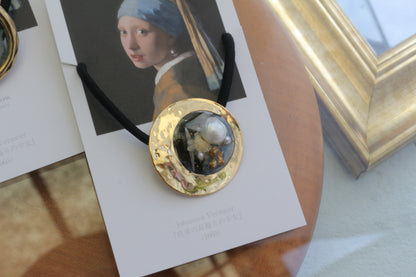 Vermeer Inspired Flower Hair tie  真珠の耳飾りの少女