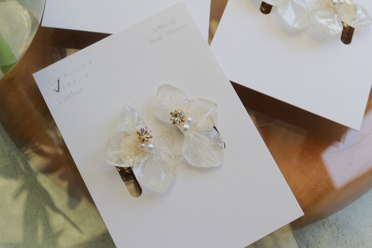 Hydrangea Wing No.149- Clip-on(イヤリング）