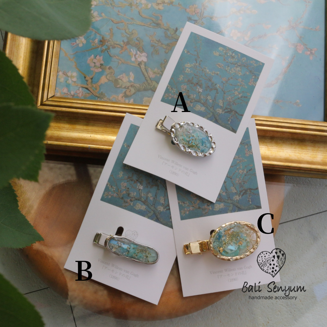 Gogh's Inspired Hair Clip - アーモンドの花