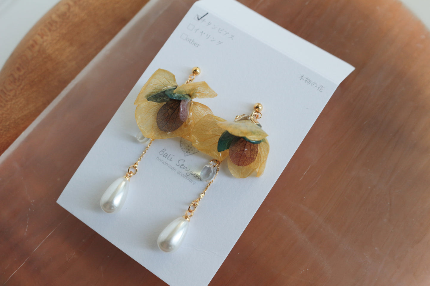 Autumn Colors Hydrangea Flower Earring No.1 ピアスorイヤリング
