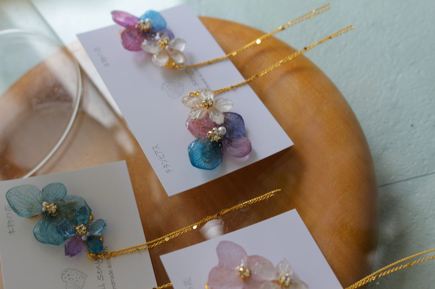 Hydrangea Flying Butterfly  No.35- Titanium Pierce(ピアス）