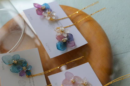 Hydrangea Flying Butterfly  No.35- Titanium Pierce(ピアス）