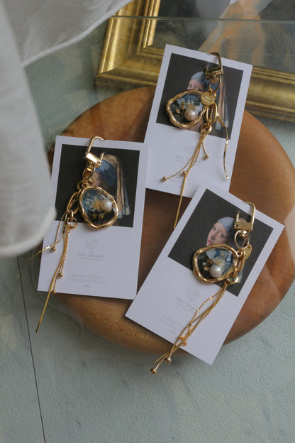 Vermeer Inspired Flower Bag Charm No.4 真珠の耳飾りの少女