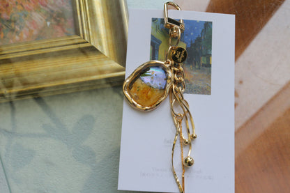 Gogh Inspired Flower Bag Charm No.1 Café Terrace at Night -夜のカフェ・テラスフォーラム広場