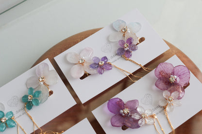Hydrangea Flying Butterfly  No.36 - Clip-on(イヤリング）