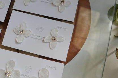 Hydrangea Petal  No.61 パーツ選べます。Clip-on or Titanium Pierce