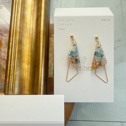 Claude Monet Woman with a Parasol Inspired Earrings -  散歩　日傘をさす女性　No.2